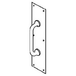 Trimco 1010-2 626 | Door Pull Plate, Cast Traditional Pull, Heavy Duty, 15" Length x 3-1/2" Width, 5" Center to Center, Satin Chrome