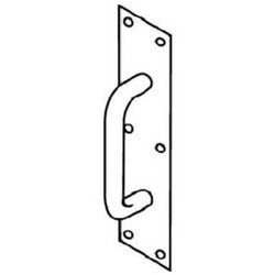Trimco 1018-3 613 | Door Pull Plate, Heavy Duty, 1" Diameter Round Pull, 16" Length x 4" Width, 8" Center to Center, Oil Rubbed Bronze