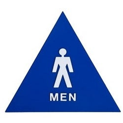 Trimco 753 TRIANGLE MEN | Restroom Signage, Triangle, Braille/Men, 12" Height