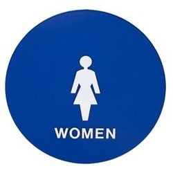 Trimco 754 ROUND WOMEN | Restroom Signage, Round, Braille/Women, 12" Diameter