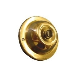 Trine Access Technology JRP | Pushbutton 1-3/4" Diameter Polished Solid Brass With Black Center, for 30 Volt AC/DC Electric Strike