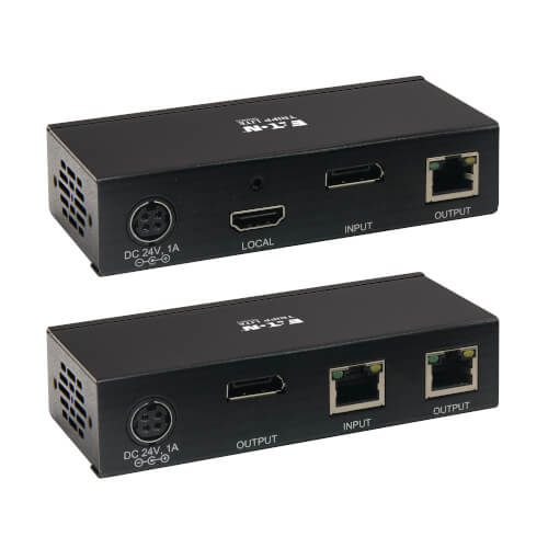 Tripp-Lite B127A-111-BDTDA | DisplayPort over Cat6 Extender Kit, Transmitter and Receiver with Repeater, 4K 60 Hz, 4:4:4, Power over Cable, 230 ft. (70 m), TAA