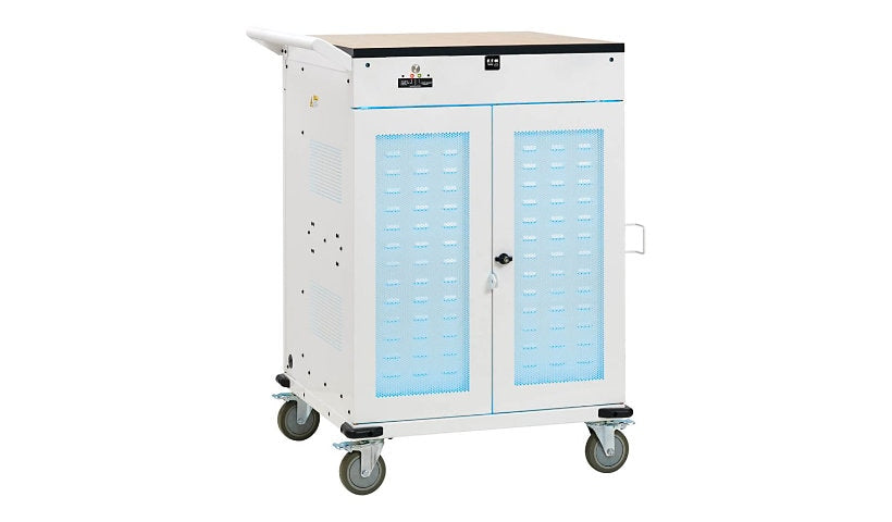 Tripp-Lite CSC36VACUVC | UV Mobile Charging Cart for Laptops and Chromebooks 36-Device Antimicrobial Wood Top White