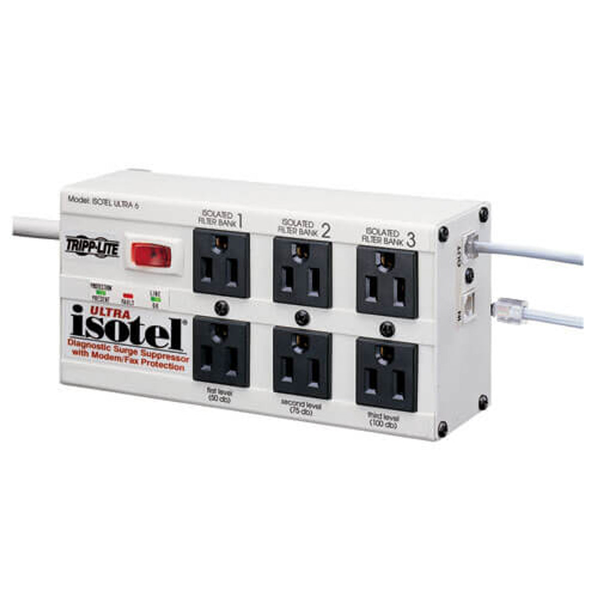 Tripp-Lite ISOTEL6 ULTRA - SURGE SUPPRESSR - 6-OUTLET SURGE SUPPRESSOR