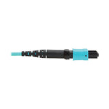 Tripp-Lite N845B-10M-12TAA | 100G Multimode 50/125 OM4 Fiber Optic Cable (12F MPO/MPO-PC F/F), Type-B Polarity, OFNP, Aqua, 10 m (32.8 ft.), TAA