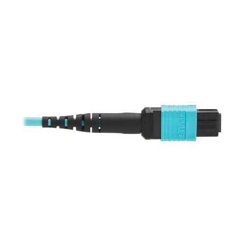 Tripp-Lite N845B-10M-12TAA | 100G Multimode 50/125 OM4 Fiber Optic Cable (12F MPO/MPO-PC F/F), Type-B Polarity, OFNP, Aqua, 10 m (32.8 ft.), TAA
