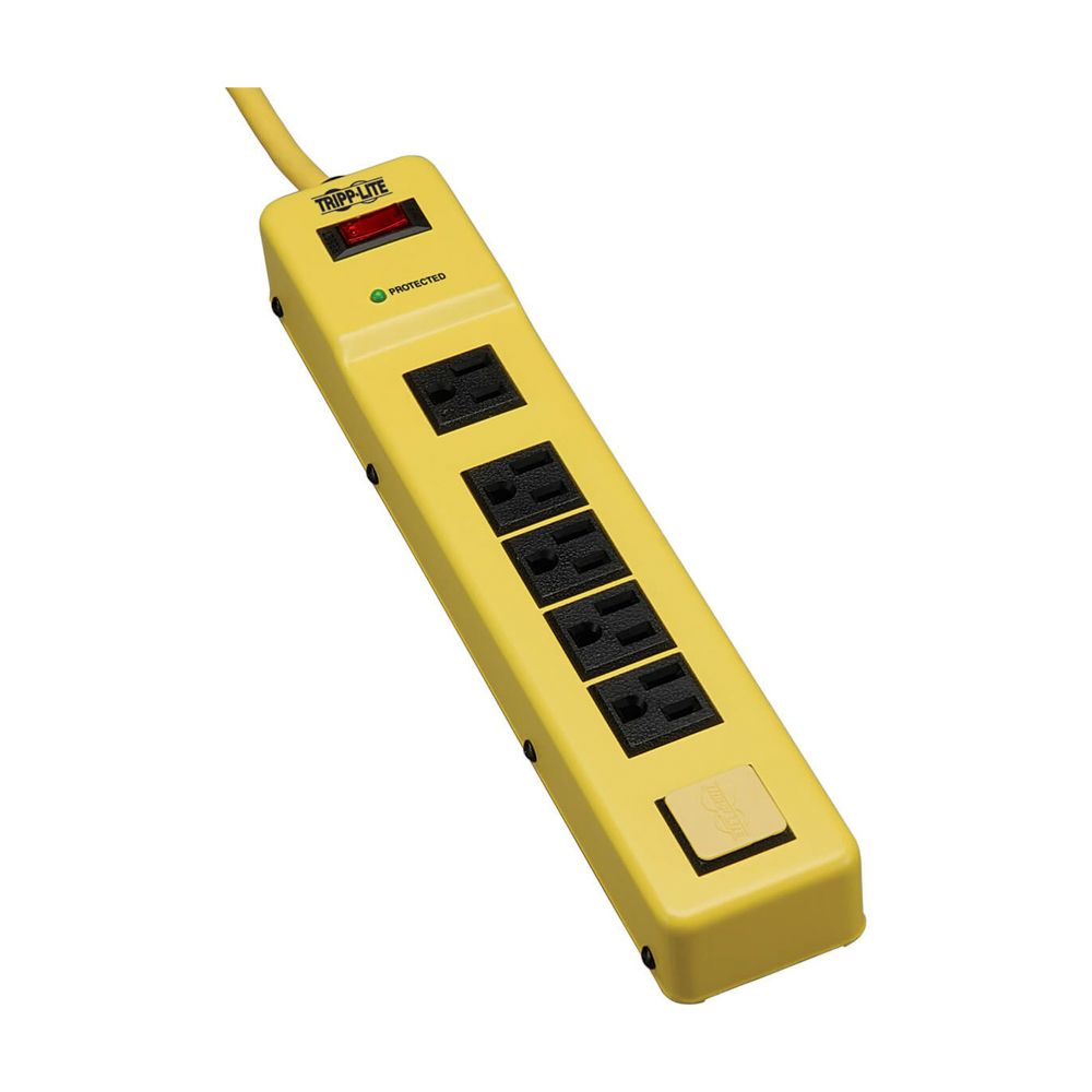 Tripp-Lite TLM626SA | Protect It! 6-Outlet Industrial Safety Surge Protector, 6 feet Cord, 900 Joules, Outlet Covers