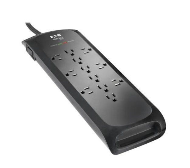 Tripp-Lite TLP128DB | 12-Outlet Surge Protector - 5-15R Outlets, 2100 Joules, 8 ft. (2.4 m) Braided Cord, Black