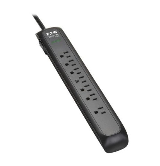 Tripp-Lite TLP76B | 7-Outlet Surge Protector - 5-15R Outlets, 1500 Joules, 6 ft. (1.8 m) Cord, Black