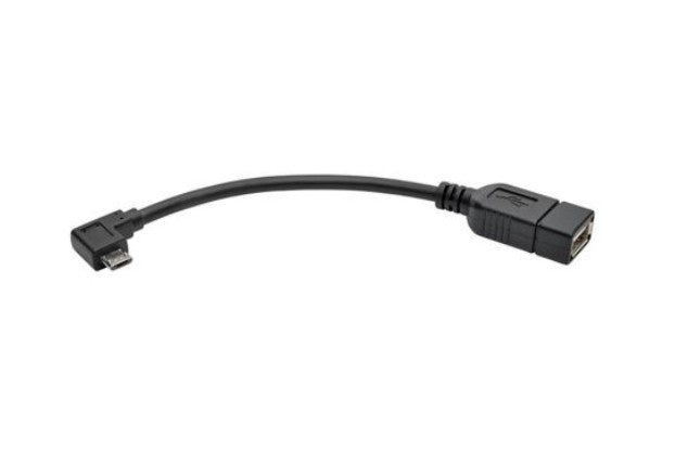 Tripp-Lite U052-06N-RA | Micro USB to USB OTG Host Adapter Cable, Right-Angle 5-Pin USB Micro-B to A (M/F), 6-in. (15.24 cm)
