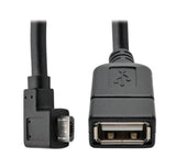 Tripp-Lite U052-06N-RA | Micro USB to USB OTG Host Adapter Cable, Right-Angle 5-Pin USB Micro-B to A (M/F), 6-in. (15.24 cm)
