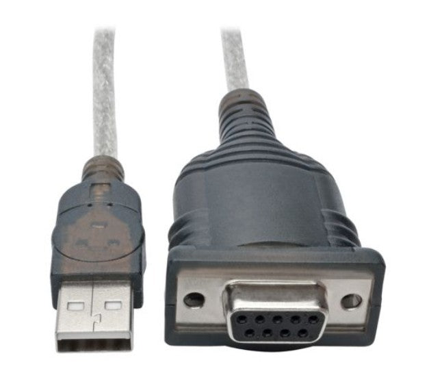 Tripp-Lite U209-18N-NULL | USB to Null Modem Serial FTDI Adapter Cable with COM Retention (USB-A to DB9 M/F), 18-in. (45.72 cm)