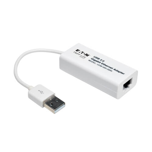 Tripp-Lite U236-000-GBW | USB 2.0 Hi-Speed to Gigabit Ethernet NIC Network Adapter, 10/100/1000 Mbps, White