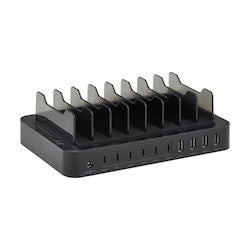 Tripp-Lite U280-010-ST6C4A | 10-Port USB Charging Station, 6 USB-C, 4 USB-A, 120W, with Storage Brackets