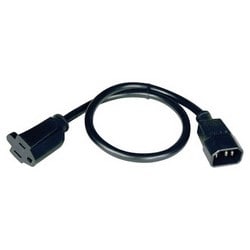 Tripp Lite P002-002 | Nema 5-15R To C14 Computer Ac Power Cable - 13A, 125V, 16 Awg, 2 Ft. 0.61 M , Black