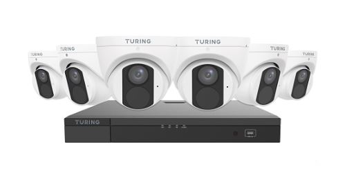 Turing Video TLK6T482 | Network Video Security Kit, Includes 4 MP Turret Cameras, 8-Channel NVR, 2TB