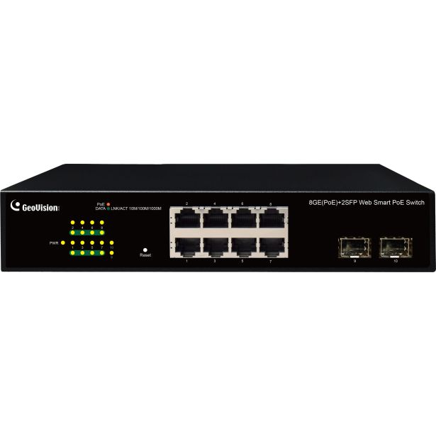 Usa Vision Systems 84-APOE81C-001U | GV-APOE081C 8-Port Gigabit 802.3at Easy Web Smart PoE Switch
