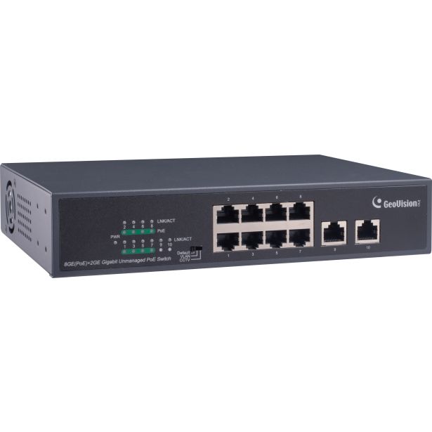 Usa Vision Systems 84-APOE81W-301U | GV-APOE0810-V2 Long Distance, 8-port 10/100/1000Mbps Unmanaged Switch