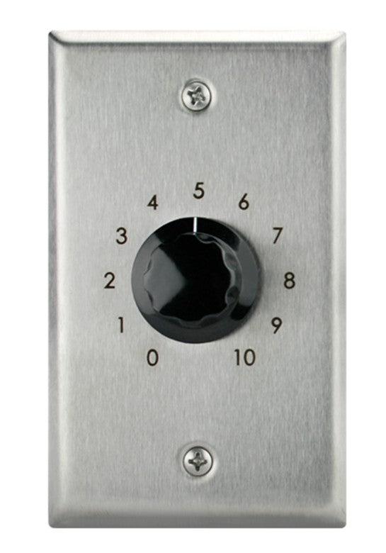Valcom S-560 | 20-Watt Attenuator, Wall Mount, Stainless Steel