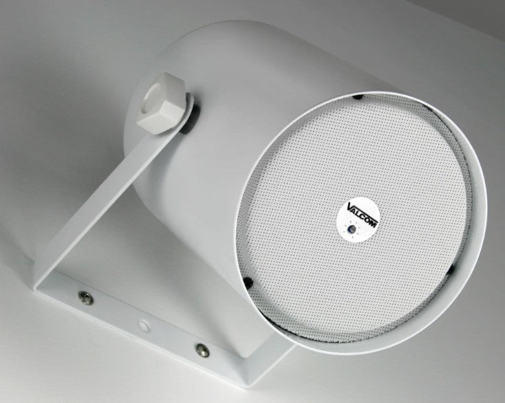 Valcom V-1013B-WW | 1-Watt Track-Style Speaker, One-Way, White with White Grille