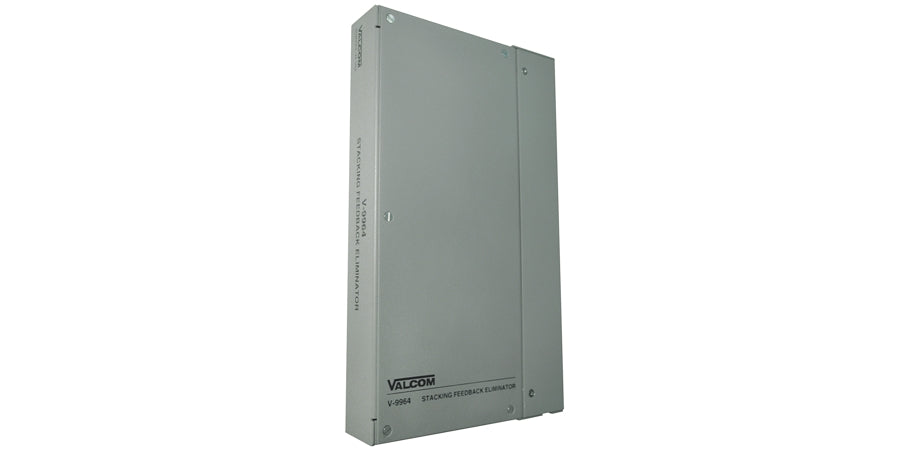 Valcom V-9964 | Stacking Feedback Eliminator, Gray, 200 mA, 24 VDC, WxLxH, 1.72 x 7.1 x 11.76 in., 32 to 104 F, 600 Ohm