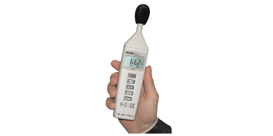 Valcom V-9992 | Digital Sound Level Meter, 10 VDC, 10 mA, 4-Terminal, 18-Gauge Steel, Screw Terminal