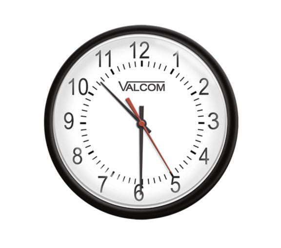 Valcom V-AW12B | 12-Inch Analog Clock, Wireless, Battery