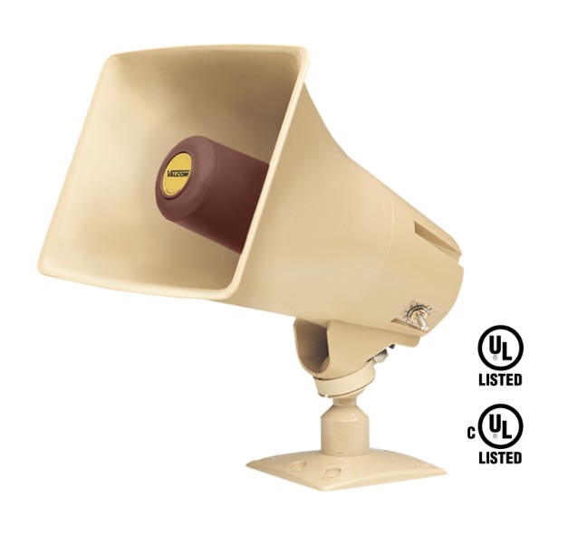 Valcom VIP-130AL-BGE | IP High-Efficiency Horn, with Long Line Extender, One-Way, Beige