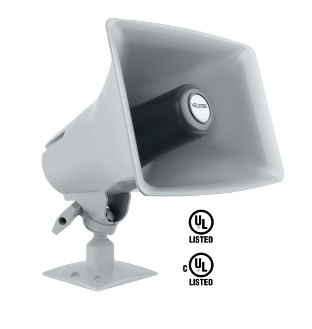 Valcom VIP-130AL-GY | IP High-Efficiency Horn, with Long Line Extender, One-Way, Gray