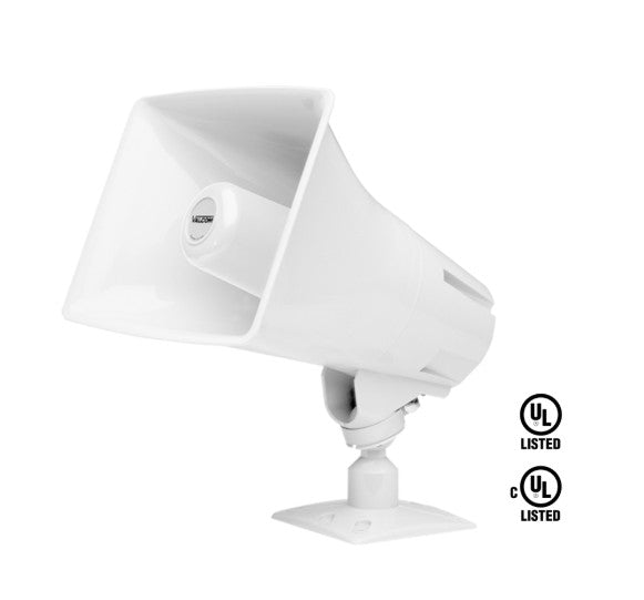 Valcom VIP-130AL-M-IC | IP High-Efficiency Marine Horn, with Long Line Extender, One-Way, White, InformaCast
