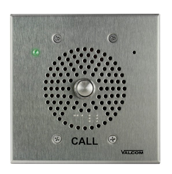 Valcom VIP-176A | SIP Intercom Doorplate Speaker, Vandal-Resistant, with LED, Stainless Steel, Talkback