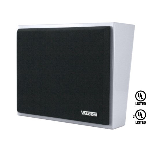 Valcom VIP-430A-SA | IP Metal Wall Speaker, One-Way/Talkback Programmable, Gray with Black Grille, Intrado OneAlert