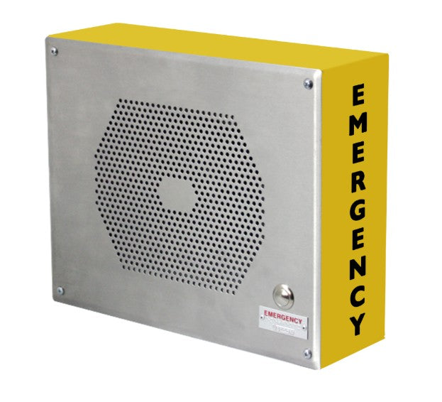 Valcom VIP-9890AL-EM | IP Emergency Call Station, Vandal-Resistant, Surface Mount, With Long Line Extender, Yellow