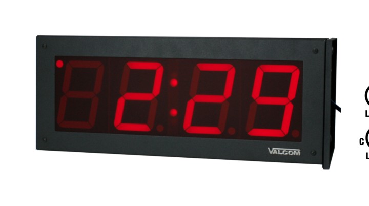 Valcom VIP-D440ADS | IP PoE Digital Clock, 4.0-Inch, 4-Digits, Double-Sided