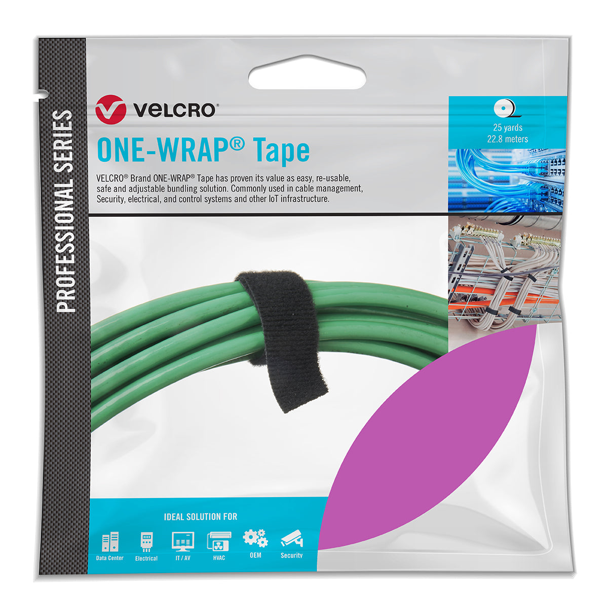 Velcro Companies 30947 | Cable Tie, Fiber Optic Pink