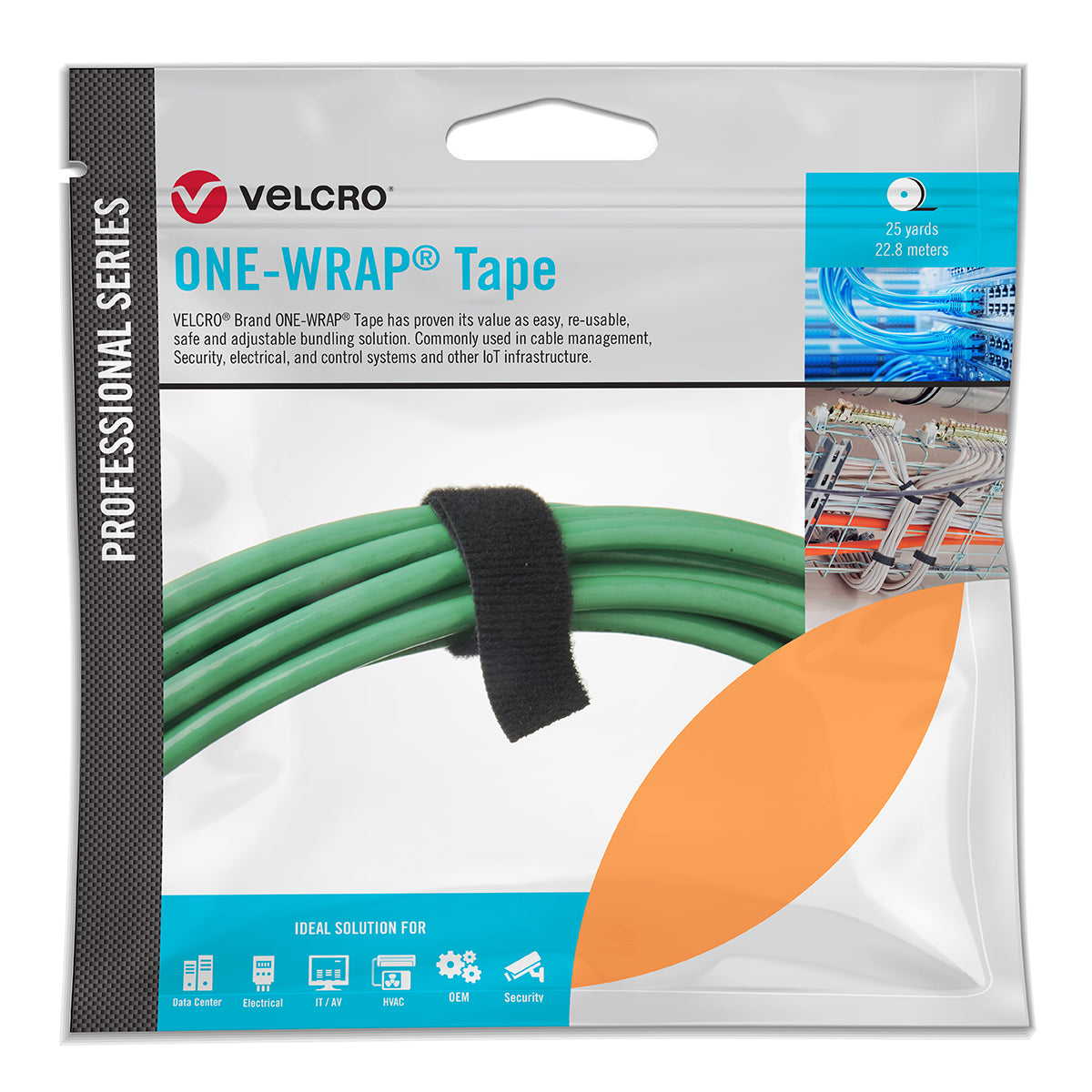 Velcro Companies 31065 | Cable Tie, Fiber Optic Orange