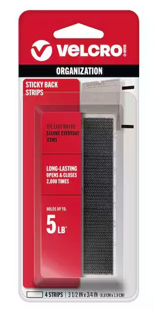 Velcro Companies 90075 | Sticky Back Strip, Black