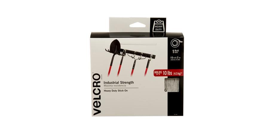 Velcro Companies 90198 | Industrial Strength Tape, Rubber Adhesive, White, 120 F Max
