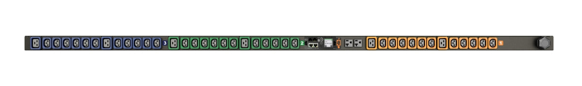 Vertiv VP4N20A1 | Monitored Unit Level EC, 20A, 5.7kW, Vertical, (33) Locking IEC C13, (6) Locking IEC C19, (2) NEMA 5-20R, 10ft power cord