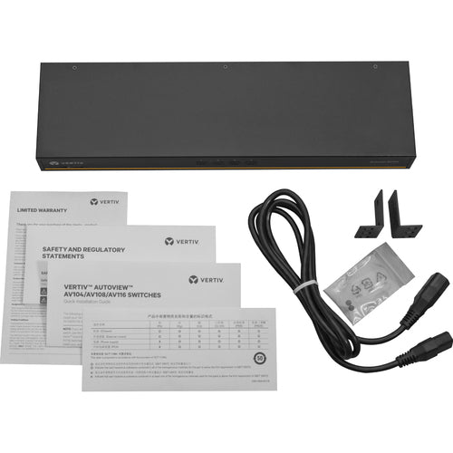 Vertiv AV104BND4-400 | Vertiv Avocent AV104 KVM Switch | Single User | 4-16 port (AV104BND4-400) - 4 VGA Target Cables
