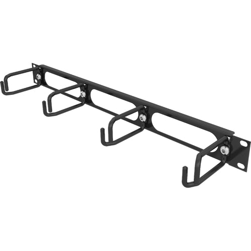 Vertiv VRA1000 | Vertiv Horizontal Cable Manager with Metal D rings| 1U (VRA1000) - Black - 1 Pack - 1U Rack Height - 19" Panel Width - Metal D-RINGS