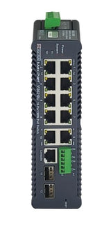 Vigitron VI30210U | Hardened Managed 12-Port, L2+, 1G Industrial 90W PoE Ring Switch