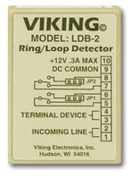 Viking Electronics LDB-2 | Loop and Ring Detector, 2.9 inch L, 2.1 inch W, 1 inch H, 120 VAC, 12 VDC, 15 mA