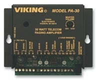 Viking Electronics PA-30 | Telecom Paging Amplifier, 30 W Output per Channel, 120 VAC/15 VAC, 8 Ohm, NDAA, TAA, 2.2 A