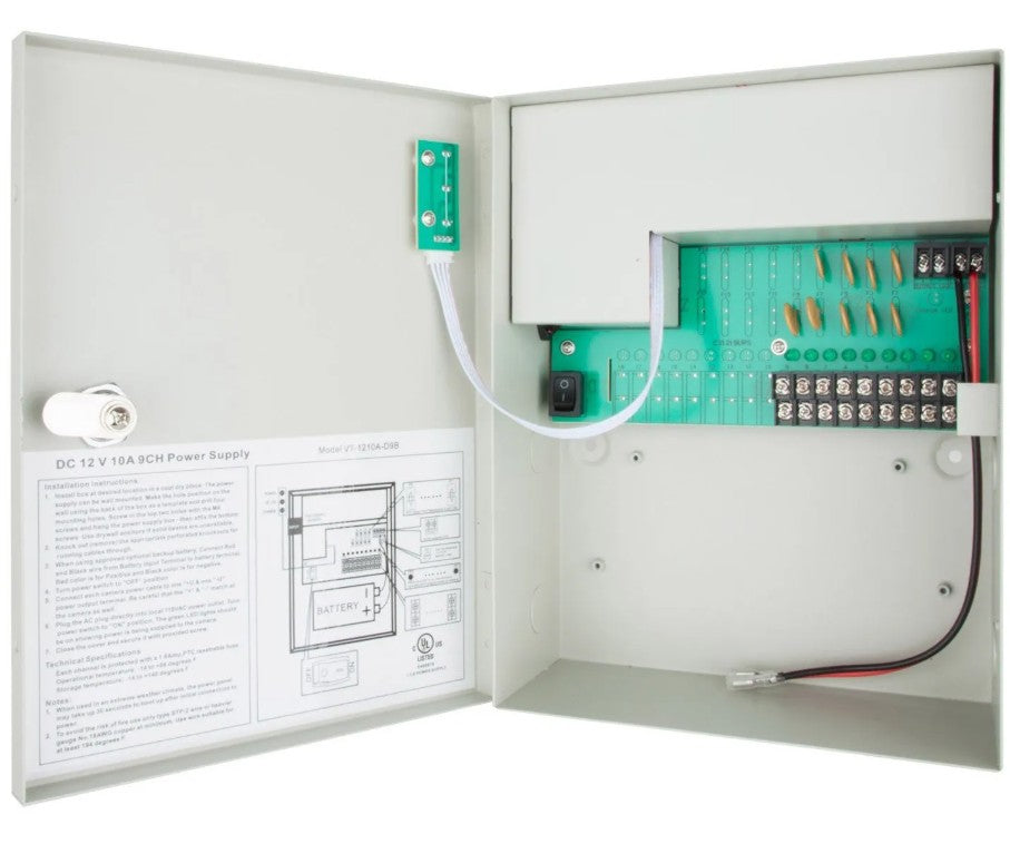 Vitek VT-1210A-D9B | 9 Output 12VDC Power Center