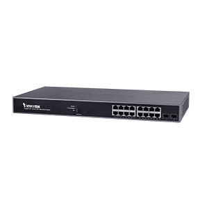 Vivotek AW-GEV-184B-250 | 16Xge Poe + 2Xge Sfp Vivocam Web Smart Managed Switch, Poe Power Budget 250W, Networkview Application Integrated