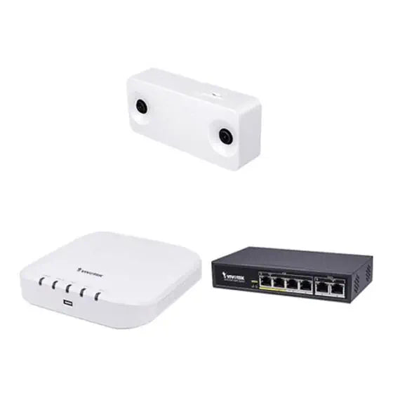 Vivotek CCS-1D | 1 X 2MP Indoor People Counting Camera with 8 Channel NVR, No HDD and 4 Port PoE Switch