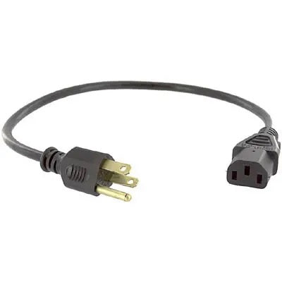 Volex 17002A | Power Cord, 10 A, 125 V, 18 AWG, 3 Conductors, Black, PVC