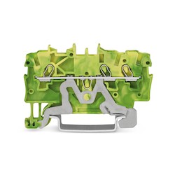 Wago Corporation 2000-1307 | TOPJOB® S 3-Conductor Ground Terminal Block, Ex e II Certified, Green-Yellow