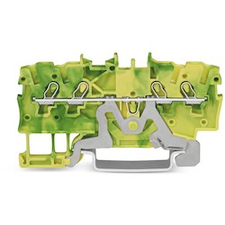 Wago Corporation 2000-1407 | 4-Conductor Ground Terminal Block, 1 mm², Green/Yellow, Push-in CAGE CLAMP®, Ex e II Certified